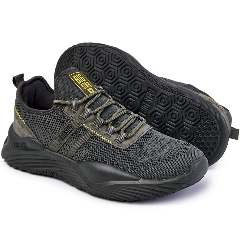 Męskie Buty Sportowe Memory Foam Big Star KK174256 Khaki zielone 1