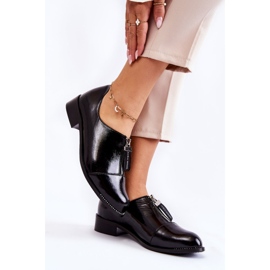 Lakierowane Modne Półbuty Laura Messi 2532 Czarne 2
