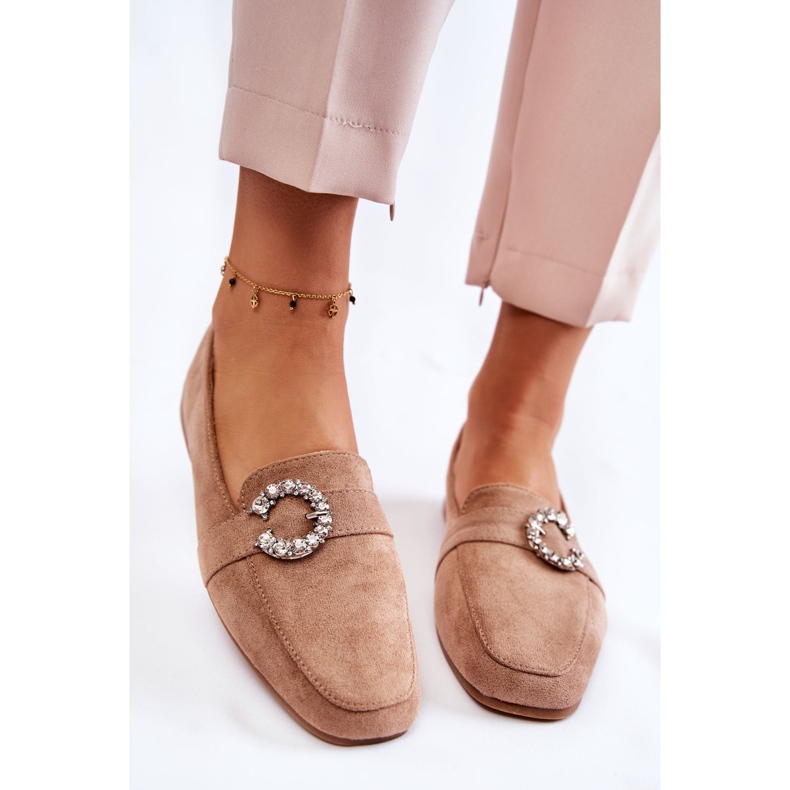 PS1 Klasyczne Zamszowe Mokasyny Ciemnobeżowe Halla beżowy 1