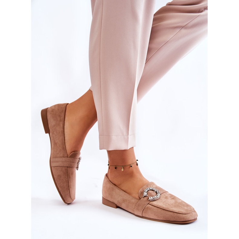 PS1 Klasyczne Zamszowe Mokasyny Ciemnobeżowe Halla beżowy 2