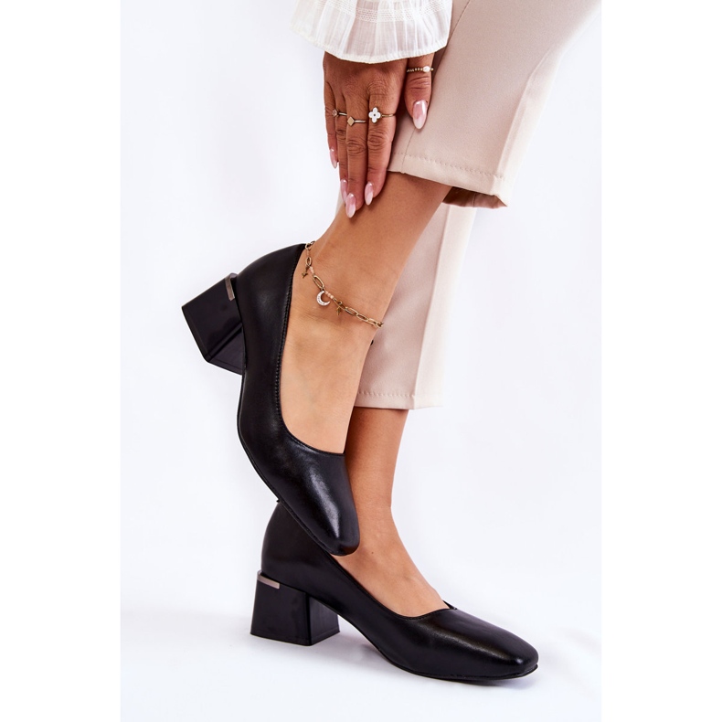 Skórzane Czółenka La.Fi 230034B-QN Czarne 2