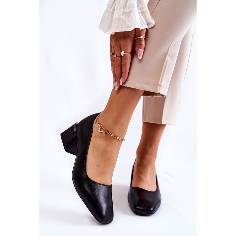 Skórzane Czółenka La.Fi 230034B-QN Czarne 1