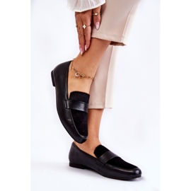 Damskie Skórzane Mokasyny La.Fi 210018B-PUF Czarne 2