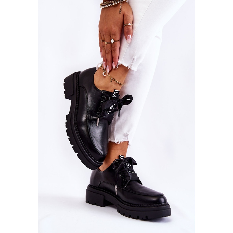 Damskie Skórzane Półbuty La.Fi 210004B-PU Czarne 2