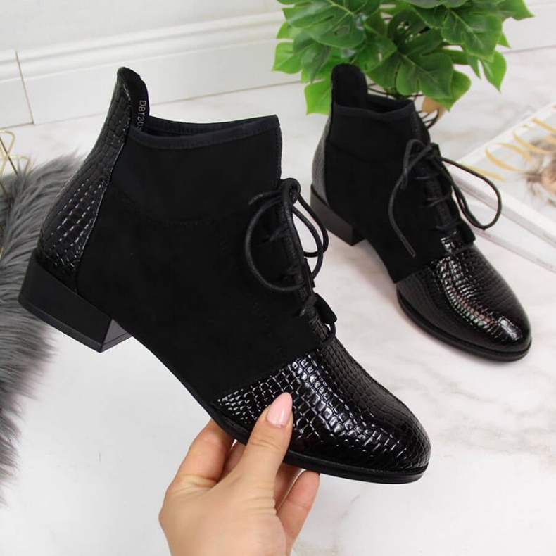 Botki ocieplane skóra węża Filippo W PAW267A czarne 1