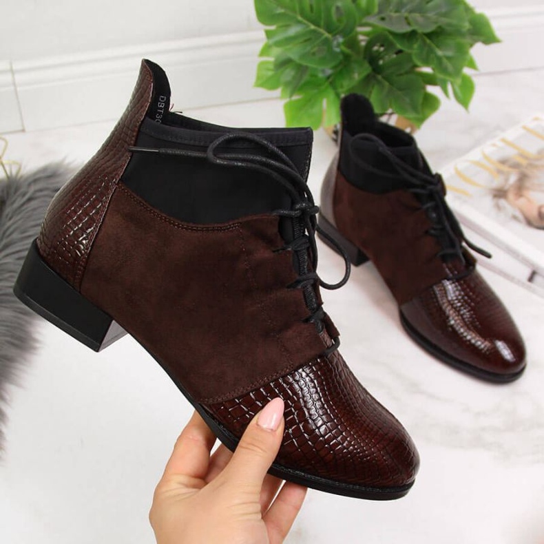 Botki ocieplane skóra węża Filippo W PAW267B brązowe 1