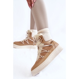 PL4 Damskie Botki Śniegowce La.Fi 280072TA-QN Beżowe beżowy 2
