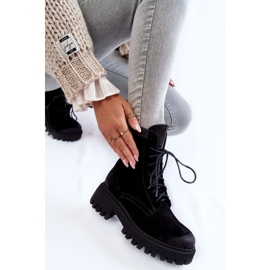 PL5 Klasyczne Zamszowe Ocieplane Botki Czarne Caima 1