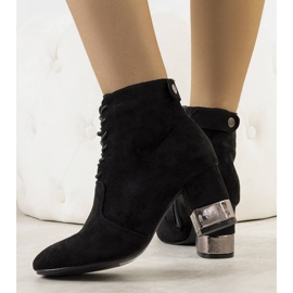 PA1 Czarne botki na słupku Verano 1
