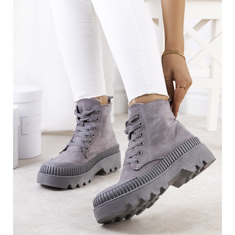 PA1 Szare trampki z eko-zamszu Devost 1