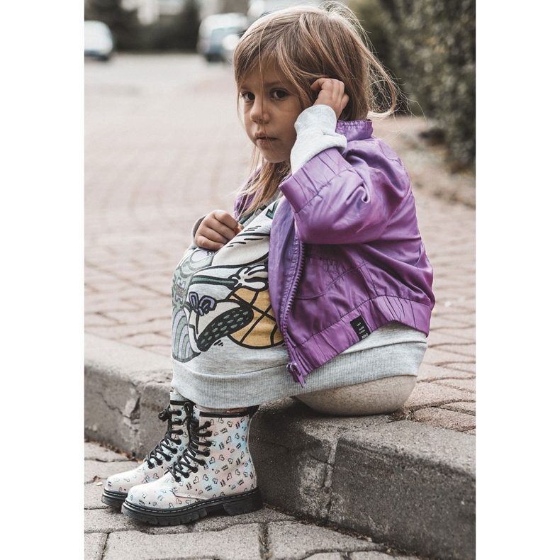 Dziecięce Botki Brokatowe We Wzory Wielokolorowe Reggie srebrny 2