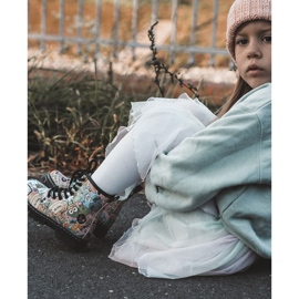 FR1 Dziecięce Botki Ocieplane Print Różowe Dexi wielokolorowe 2