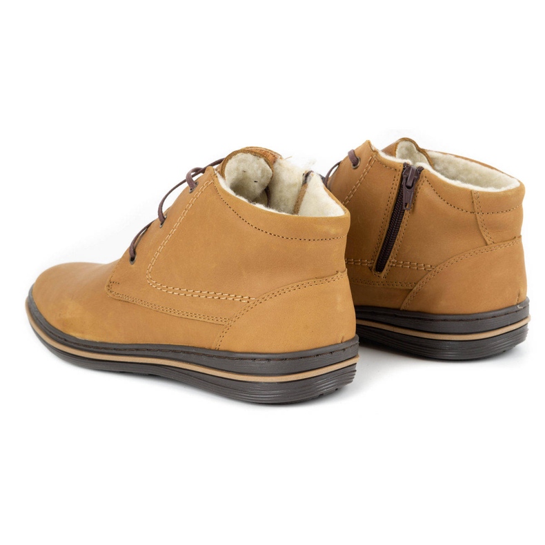 Polbut Zimowe buty męskie 339 rude brązowe pomarańczowe 4