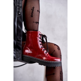 S.Barski Botki Damskie Trapery Czerwone Kognito HY56 4