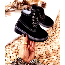 PA1 Dziecięce Trapery Botki Czarne Milos H-50A/C 3