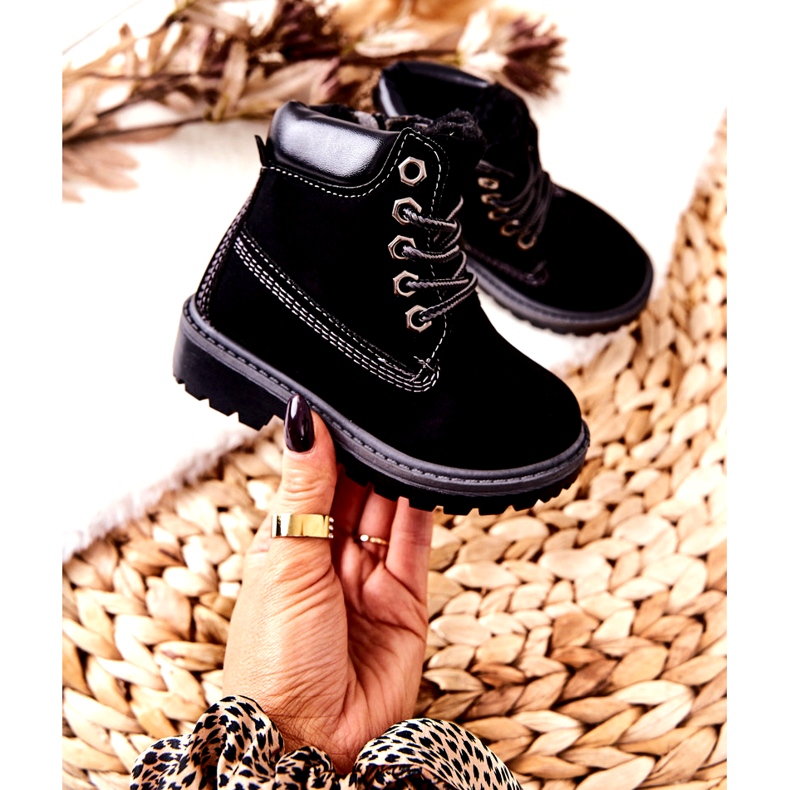 PA1 Dziecięce Trapery Botki Czarne Milos H-50A/C 3