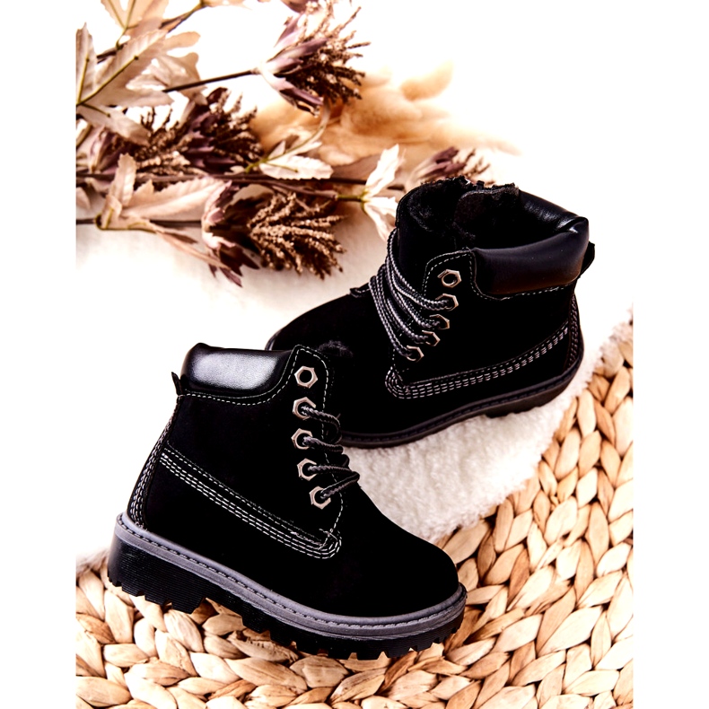 PA1 Dziecięce Trapery Botki Czarne Milos H-50A/C 2