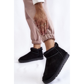 Damskie Zamszowe Niskie Śniegowce Czarne Shelie 2