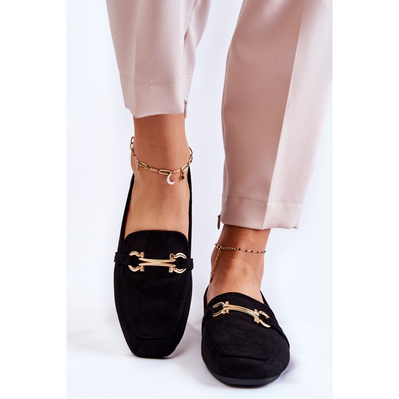 FB2 Zamszowe Klasyczne Mokasyny Czarne Roddie 2