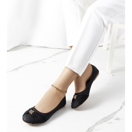 PA1 Czarne baleriny z błyszczącą ozdobą Like myself 1