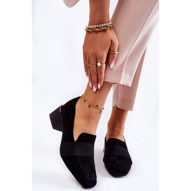 Modne Zamszowe Czółenka La.Fi 230033B-SU Czarne 1