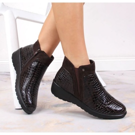 Botki na koturnie kroko ocieplane T.Sokolski W SCA176B brązowe 1