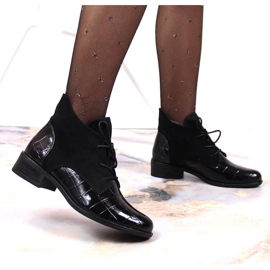 Botki sznurowane ocieplane Jezzi W JEZ299C czarne 2