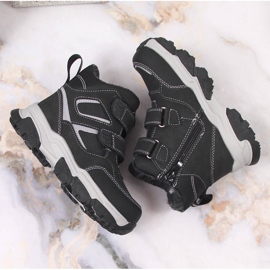 Buty chłopięce zimowe ocieplane wełną owczą czarne News 4