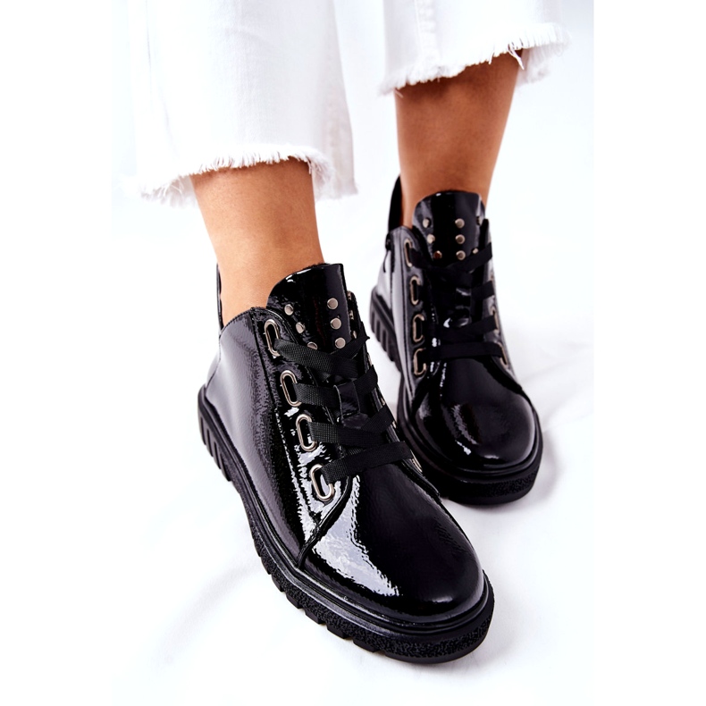 Lakierowane Półbuty Sergio Leone PB210 Czarne 3