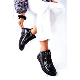 Lakierowane Półbuty Sergio Leone PB210 Czarne 2