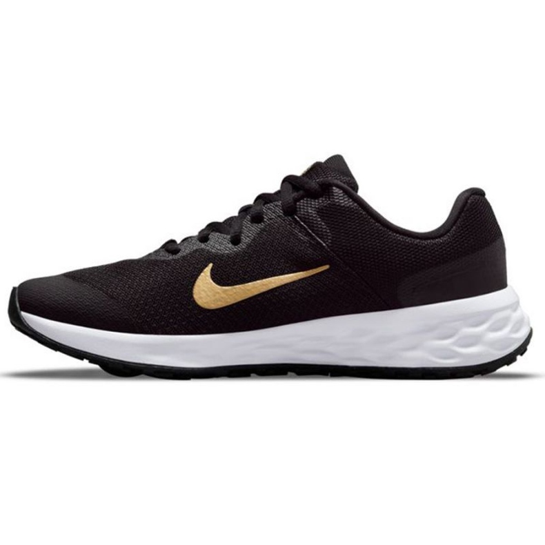 Buty do biegania Nike Revolution 6 Jr DD1096 002 czarne złoty 1