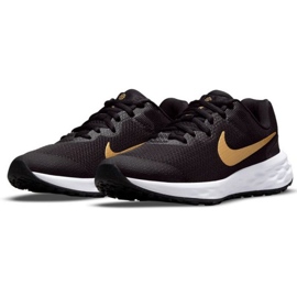 Buty do biegania Nike Revolution 6 Jr DD1096 002 czarne złoty 2