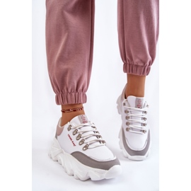 Damskie Sneakersy Na Platformie Cross Jeans KK2R4071C Białe szare 5
