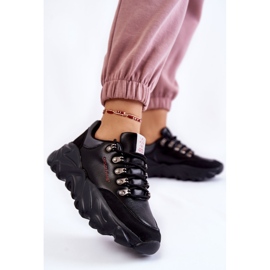 Damskie Sneakersy Na Platformie Cross Jeans KK2R4073C Czarne 2