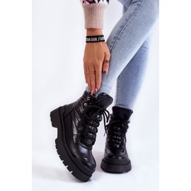 Sergio Leone Damskie Botki Trapery Na Platformie Czarne Nerina 1