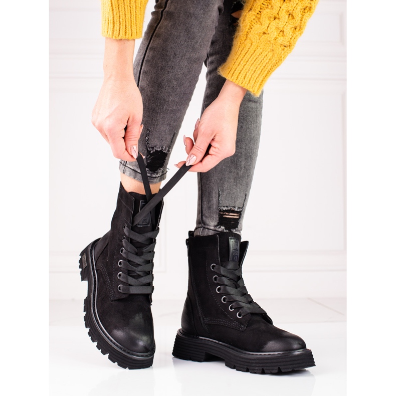 Czarne botki zamszowe Big Star KK274503 1