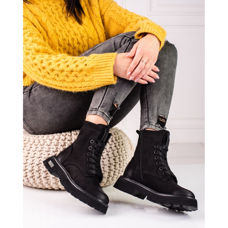 Czarne botki zamszowe Big Star KK274503 2