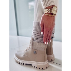 BM Botki traperki damskie Atomic Beige beżowy 1