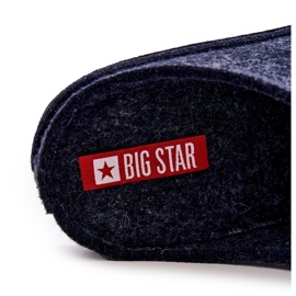 BIG STAR SHOES Klasyczne Męskie Papcie Big Star KK176002 Granatowe 4