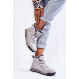 Damskie Ocieplane Śniegowce Cross Jeans KK2R4015C Szare 2