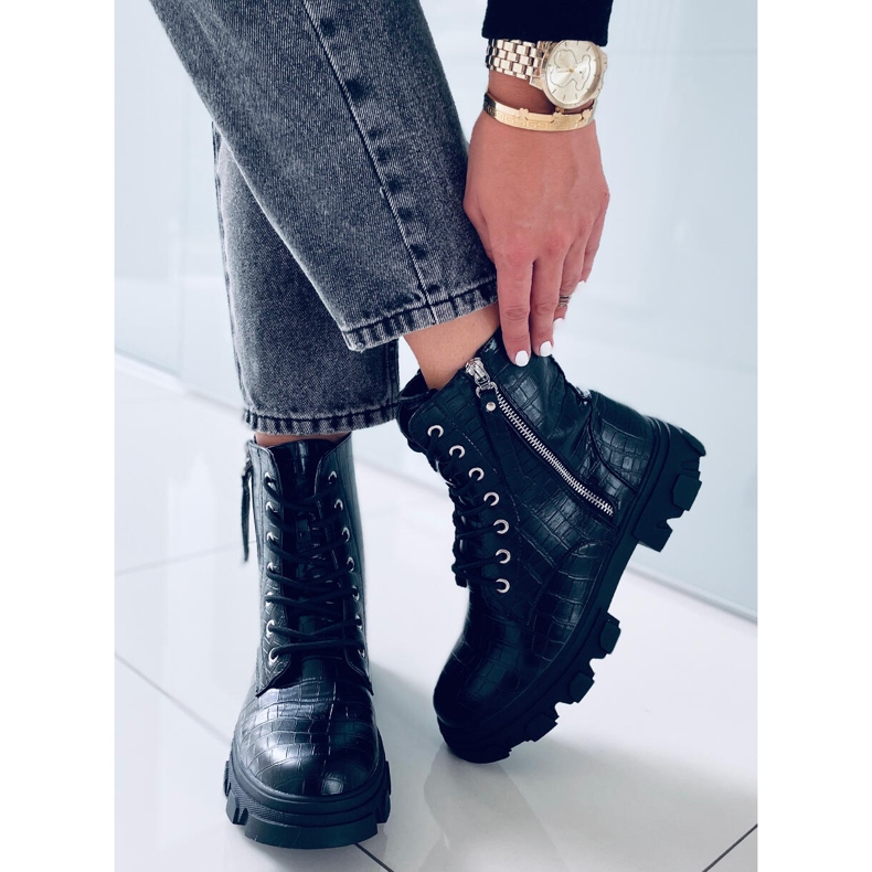 PA1 Botki sznurowane Will Black czarne 2