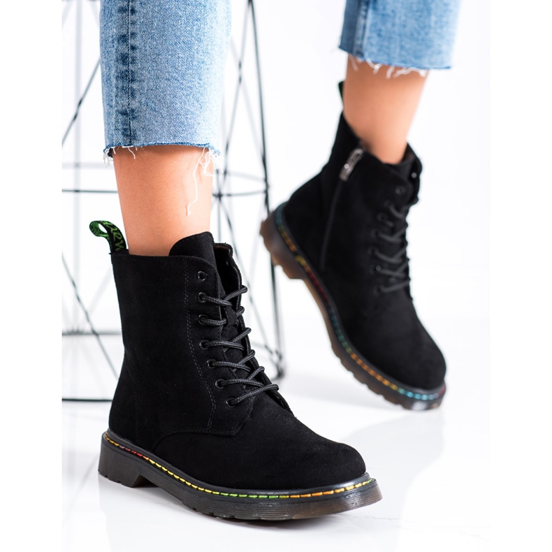 Weide Czarne Sznurowane Botki 2