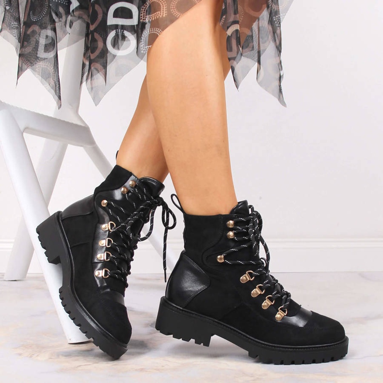 Trapery damskie sznurowane ocieplane czarne eVento 2