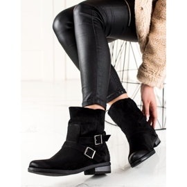 W. Potocki Wsuwane zamszowe botki Potocki czarne 1