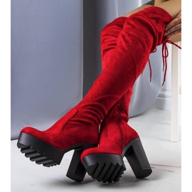 BM Czerwone zamszowe kozaki Westley 1