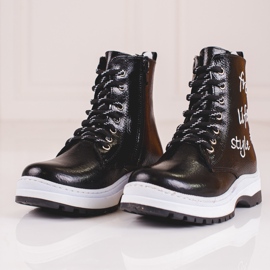 W. Potocki Czarne botki dziewczęce Potocki 1