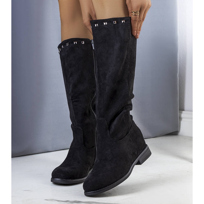 BM Czarne kozaki na koturnie Licurla 1