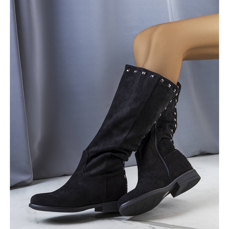 BM Czarne kozaki na koturnie Licurla 2