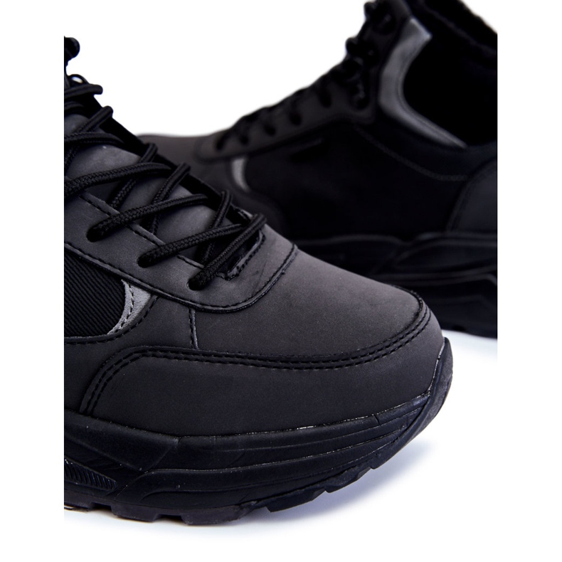 Męskie Ocieplane Buty Trekkingowe Cross Jeans KK1R4031C Czarne 1