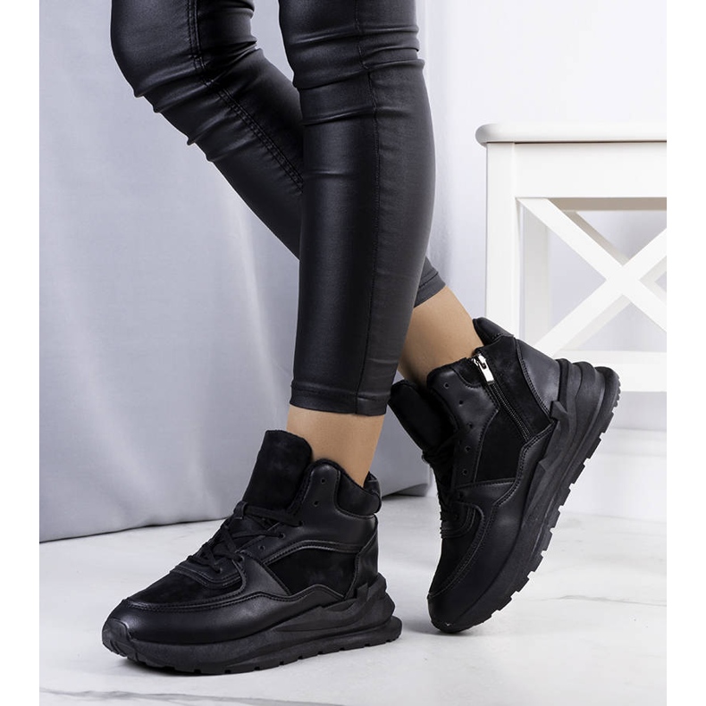 BM Czarne ocieplane sneakersy Malvern 1